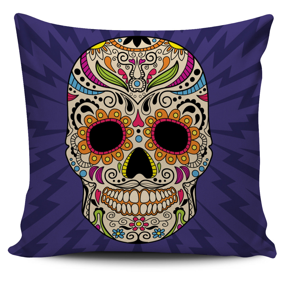 Blue Radiant Skull Pillow Cover