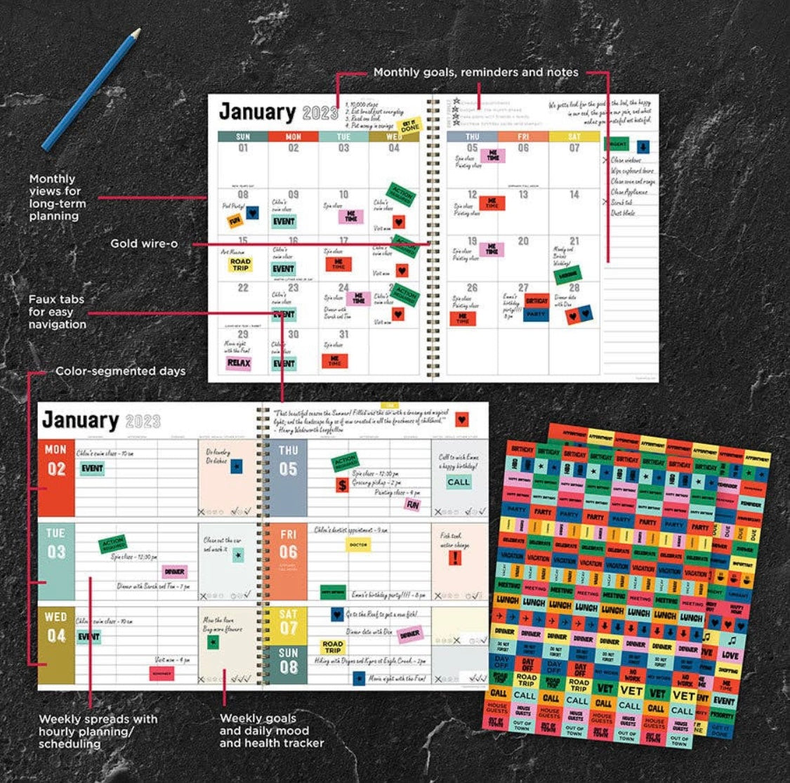 Academic Year 2022-2023 Large Daily Weekly Monthly Planner There’s Always Something to Be Thankful For