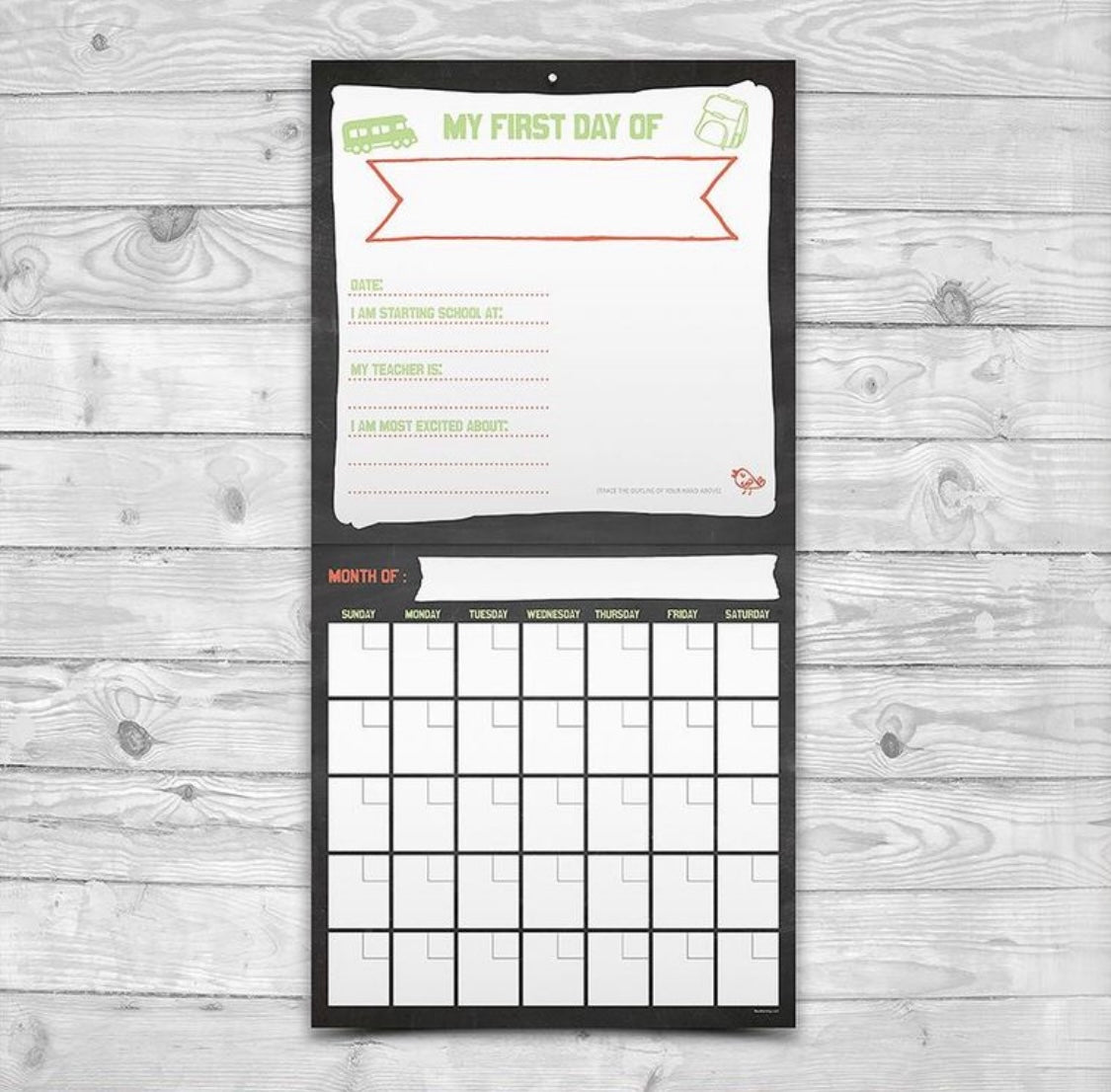 My School Year Open-Dated Calendar