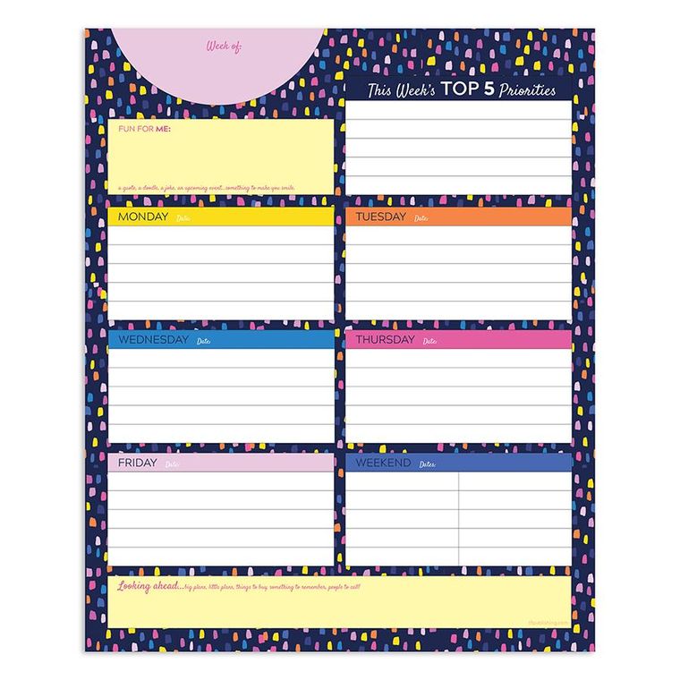 Undated Bright and Fun Weekly Task Pad
