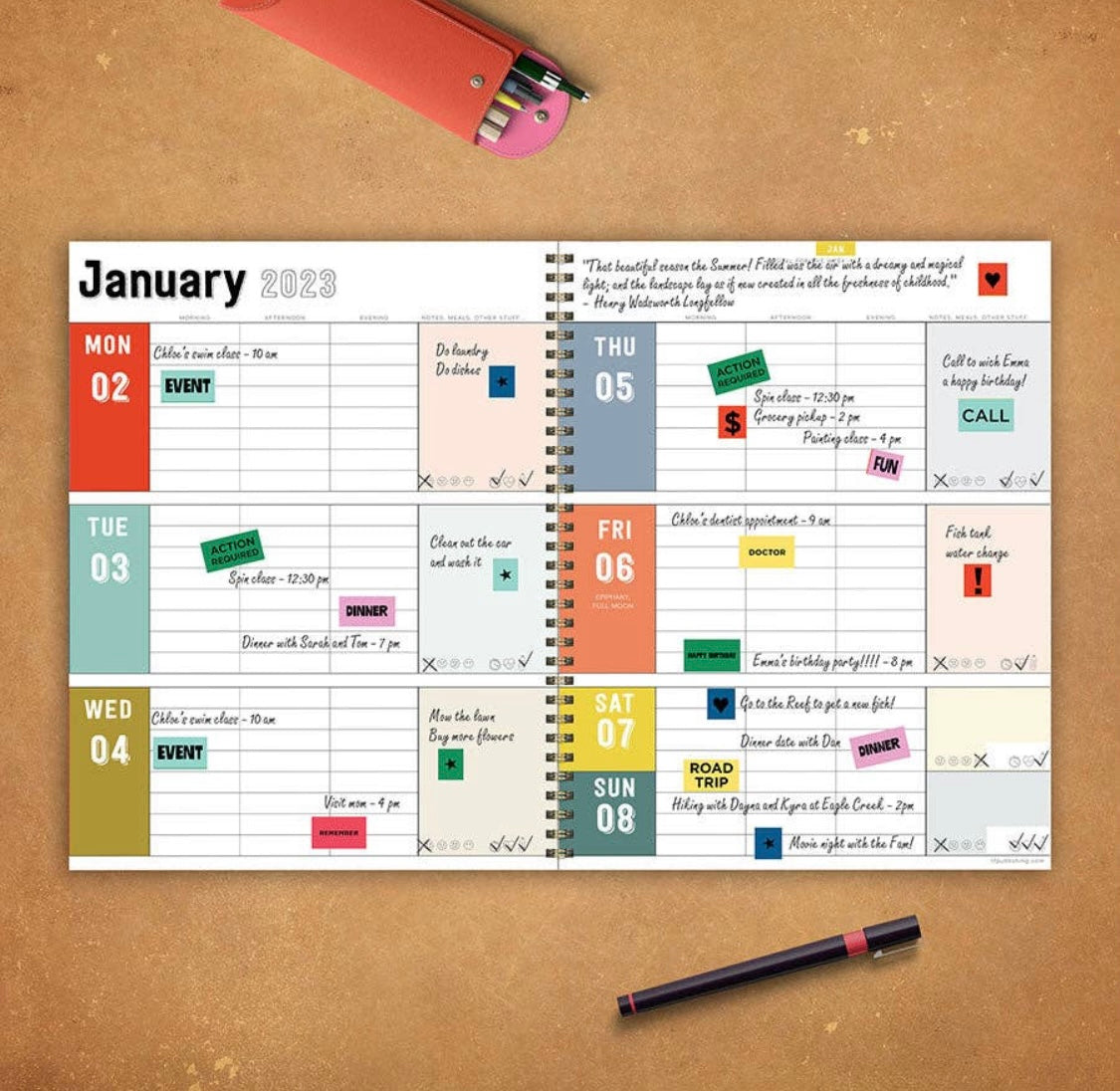 Academic Year 2022-2023 Large Daily Weekly Monthly Planner There’s Always Something to Be Thankful For