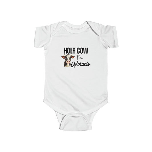 Holy Cow I'm Adorable Baby Clothes Infant Fine Jersey Bodysuit