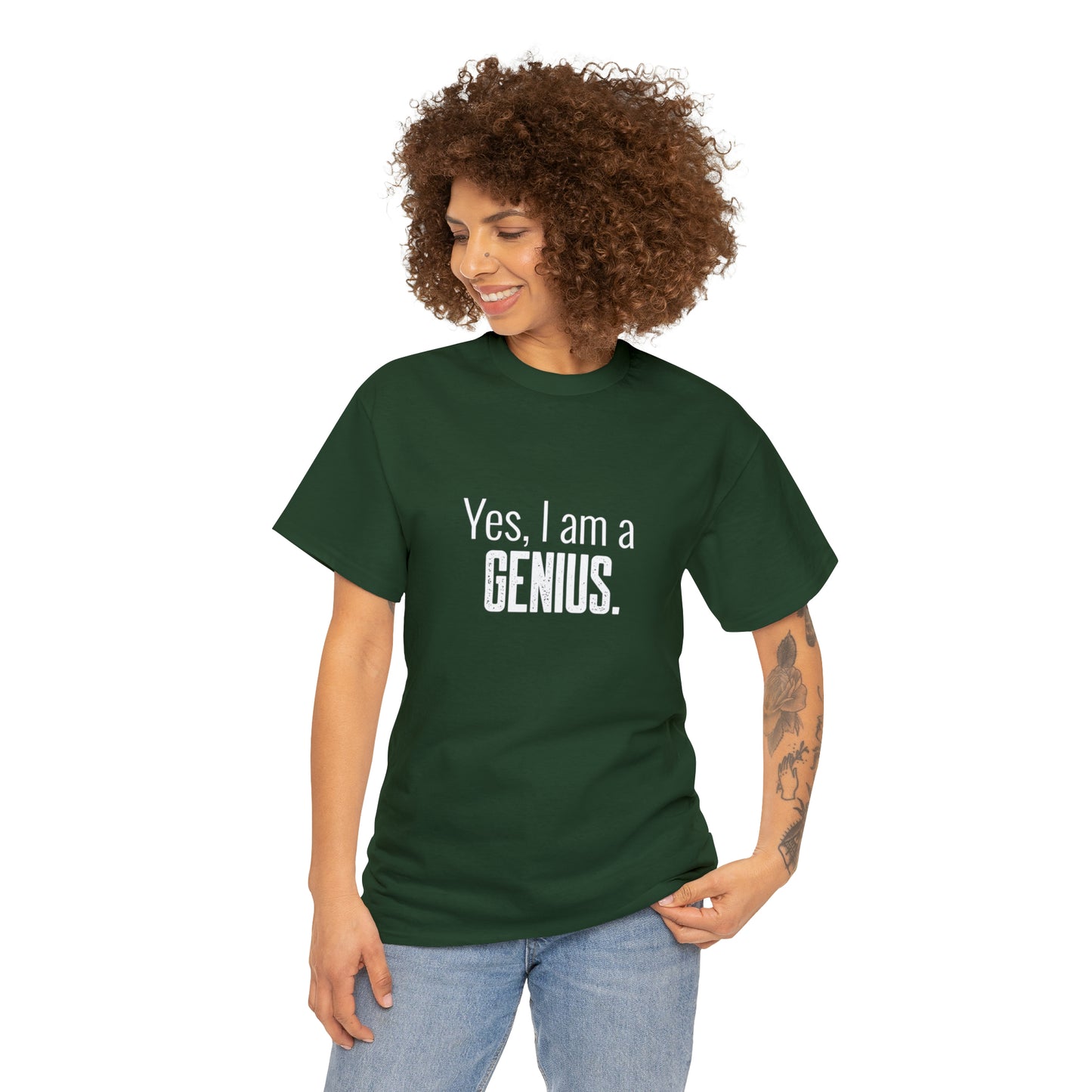 Yes I Am a Genius Shirt Adult Men Women T-Shirt Unisex Heavy Cotton Tee