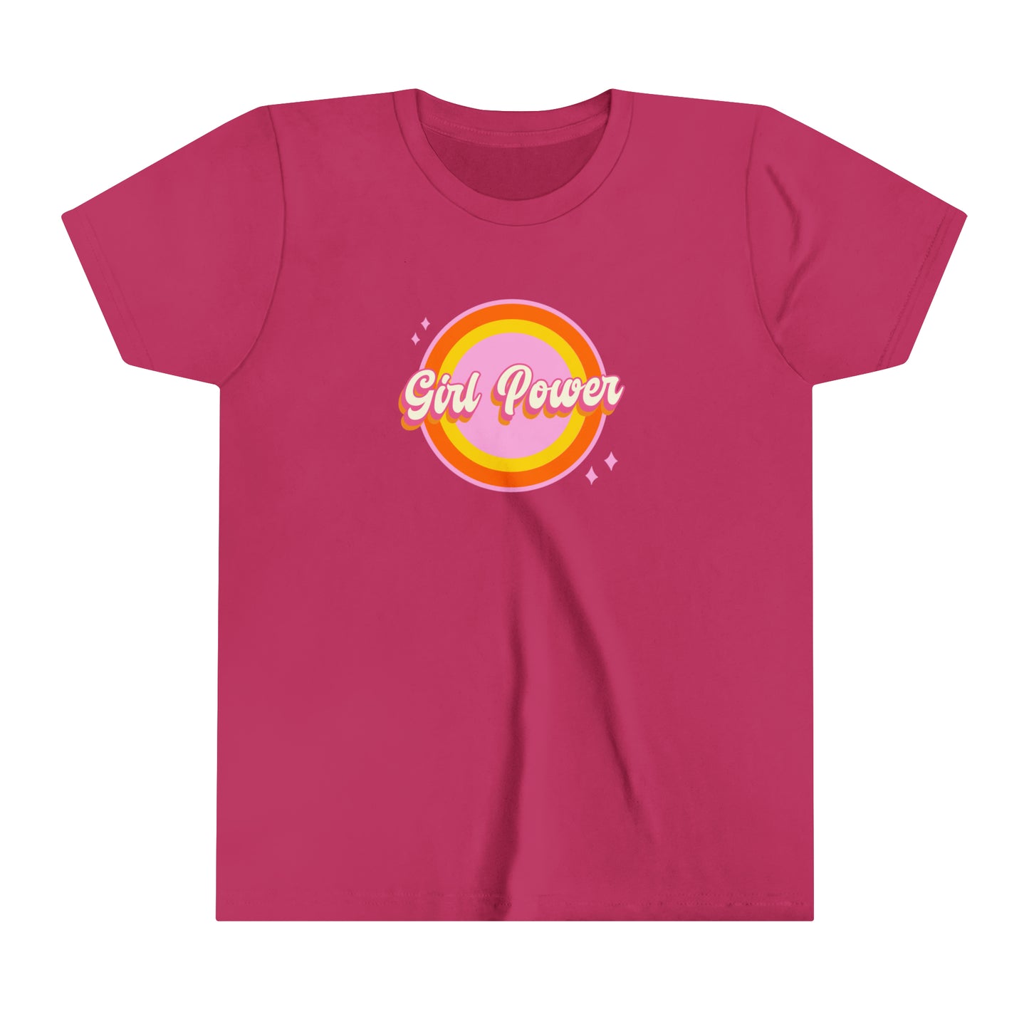 Girl Power Pink Shirt Youth Short Sleeve T-Shirt Tee by Sparkle With Authority