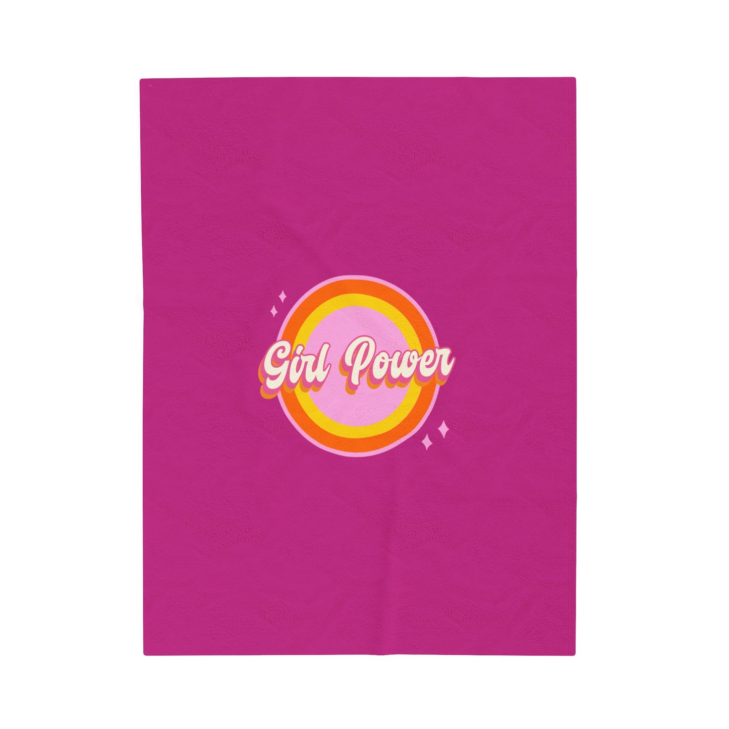 Girl Power Pink Velveteen Plush Blanket Gift for Girls