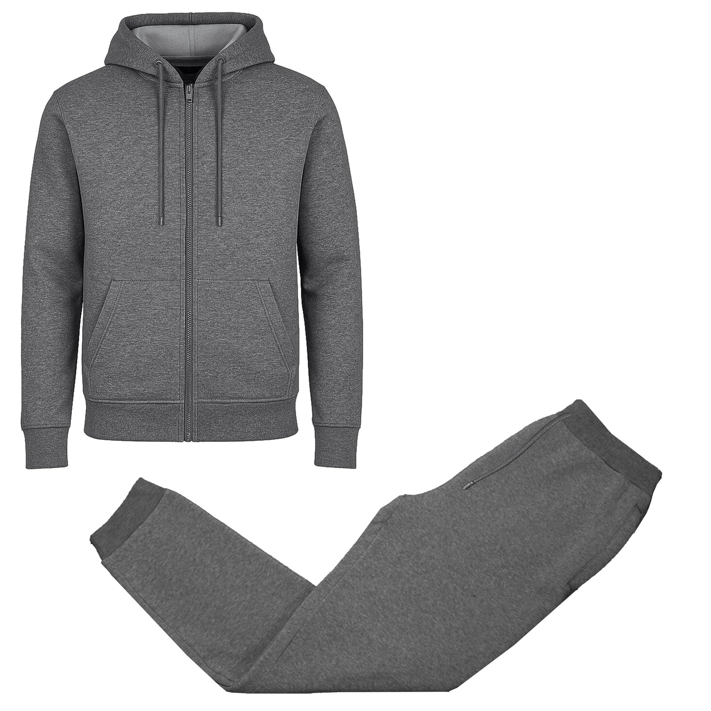 Galaxy By Harvic - Men's Fleece Lined 2 Piece Full-Zip Hoodie and Jogger Set: Navy / XL