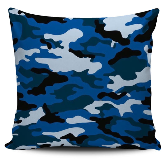Blue Camouflage Pillow Cover