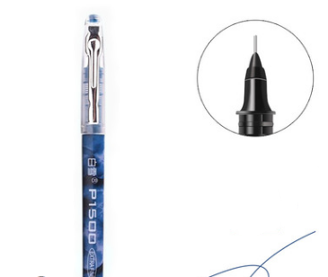 Baixue Quick-Drying Straight Liquid Roller Ball Pen Full Needle Tube P1500 Color Gel Pen 0.5Mm Carbon Signature Pen