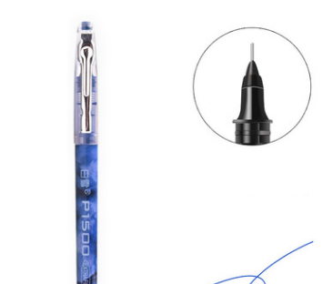 Baixue Quick-Drying Straight Liquid Roller Ball Pen Full Needle Tube P1500 Color Gel Pen 0.5Mm Carbon Signature Pen