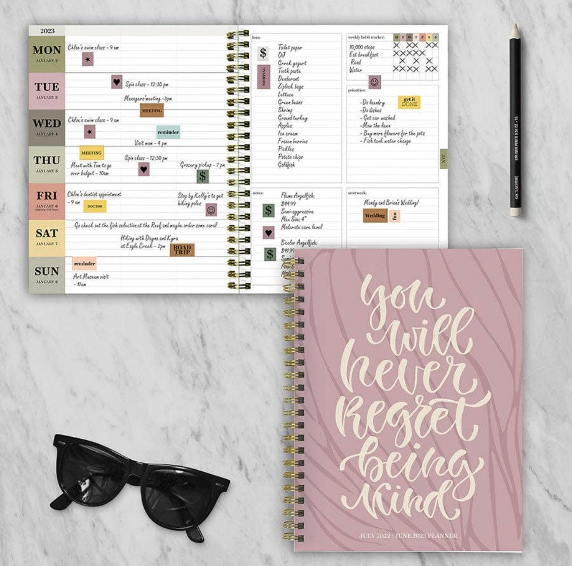 Academic Year July 2022-June 2023 Be Kind Daily Weekly Monthly Planner