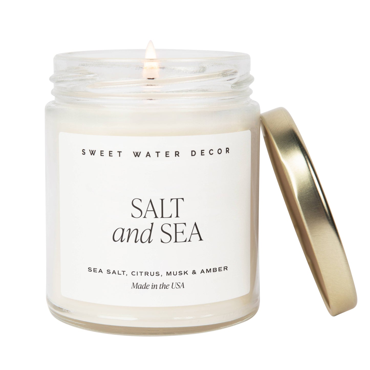 Sweet Water Decor - *NEW* Salt and Sea Soy Candle - Clear Jar - 9 oz