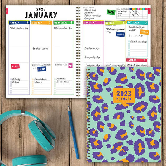 TF Publishing - Paper Goods - 2023 La Vida Leopard Large Daily Weekly Monthly Planner