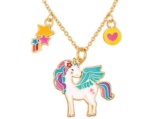 Charming Whimsy Unicorn Glitter Necklace from Girl Nation