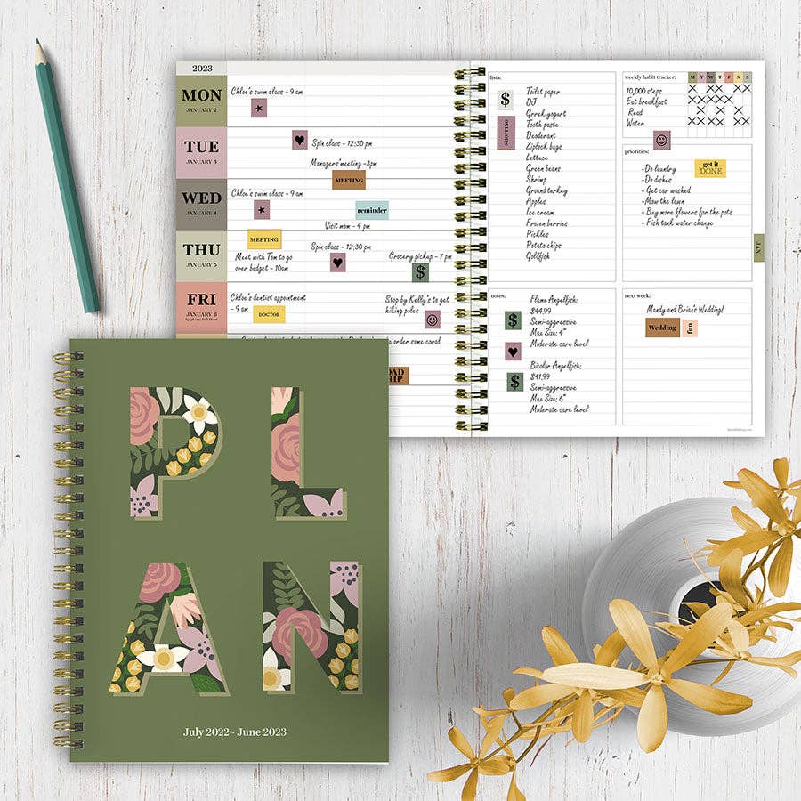 TF Publishing - Paper Goods - Academic Year July 2022 - June 2023 Planning for Growth Medium Daily Weekly Monthly Planner